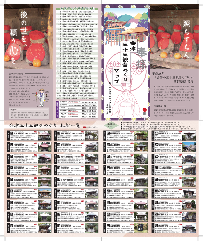会津三十三観音めぐりマップ